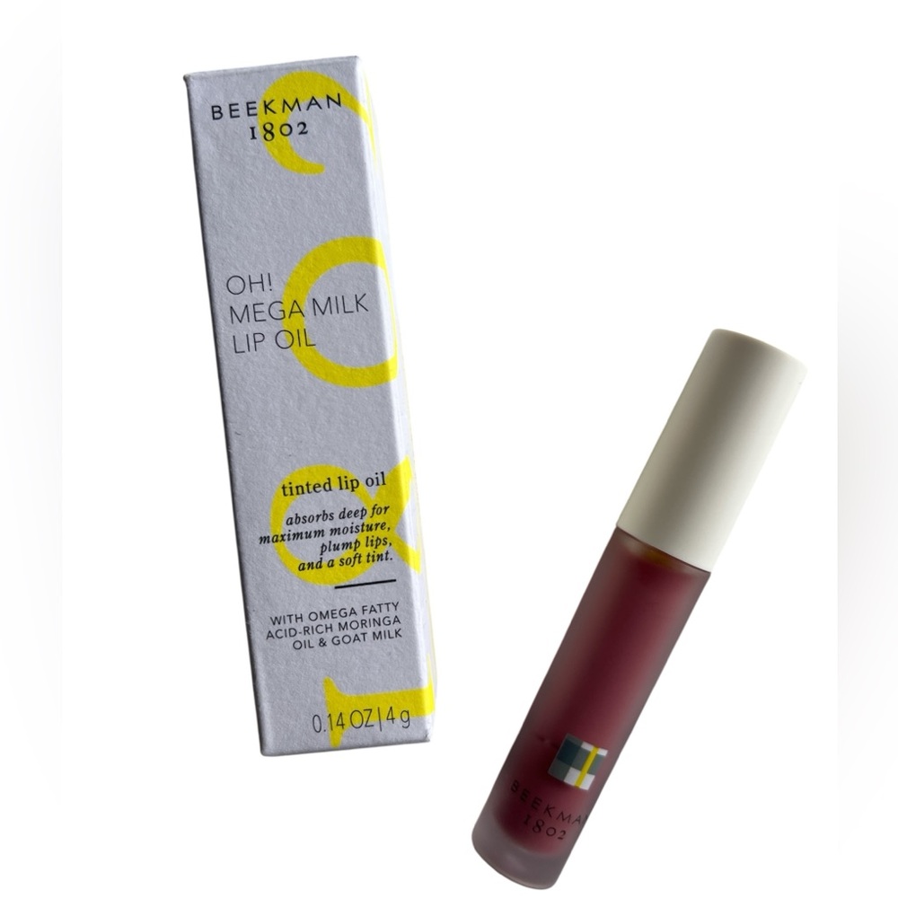 NWT Beekman 1802 Ohi Mega Milk Tinted Lip Oil .14oz - maximum moisture soft tint